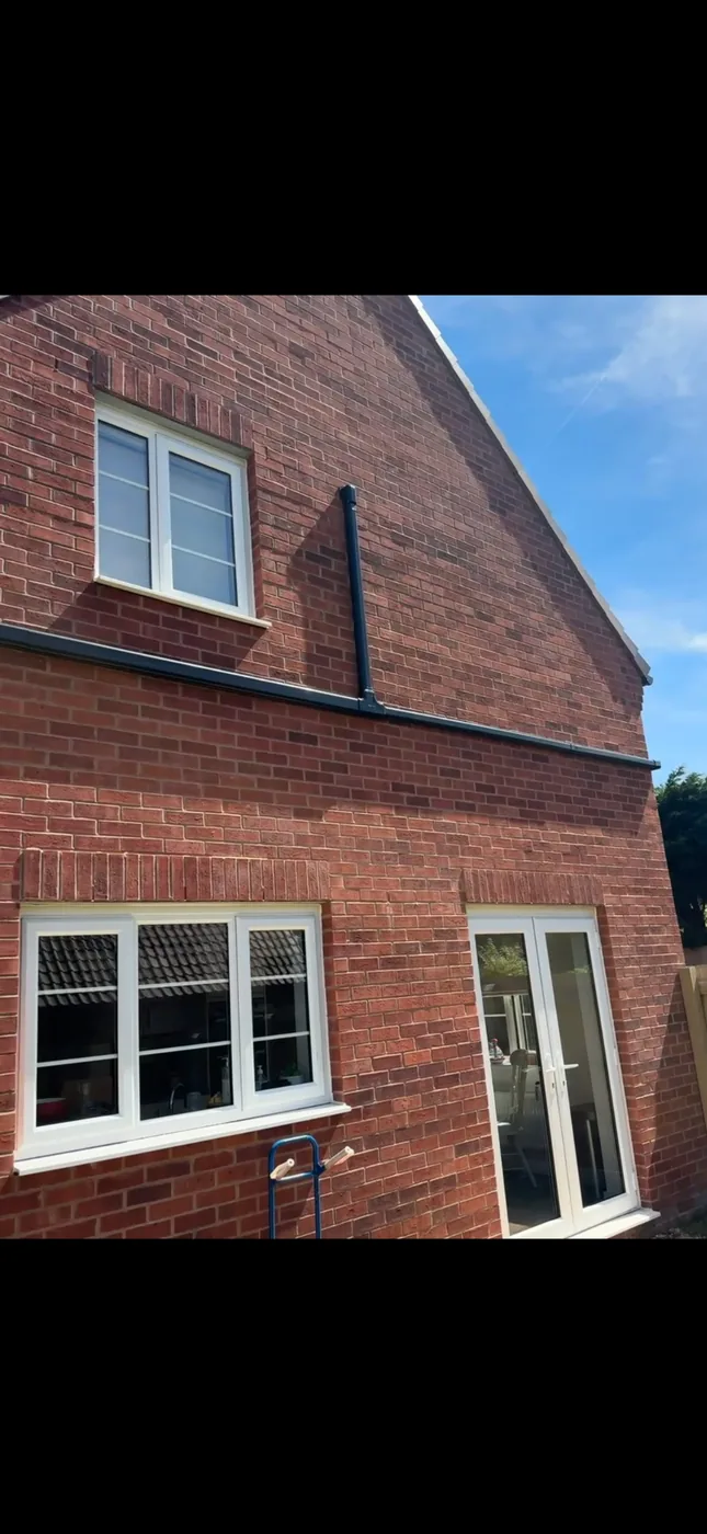 Completed exterior air conditioning pipework installation