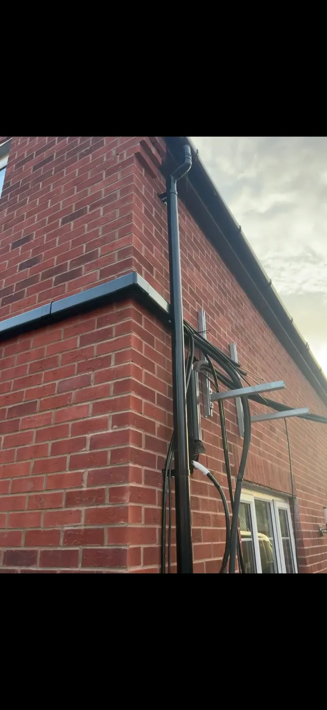 Outdoor air conditioning system installation in progress